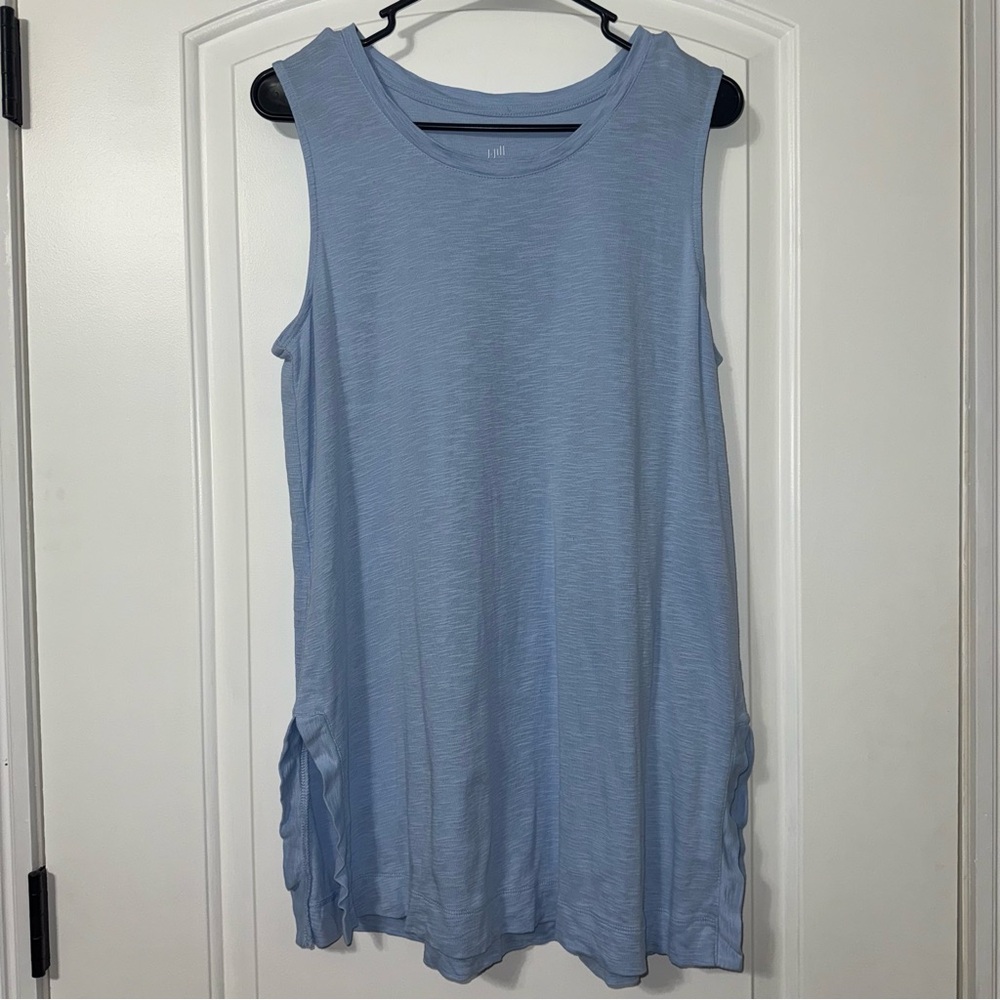 J Jill Pima Cotton Sleeveless Tunic Top Women’s Size Medium Blue